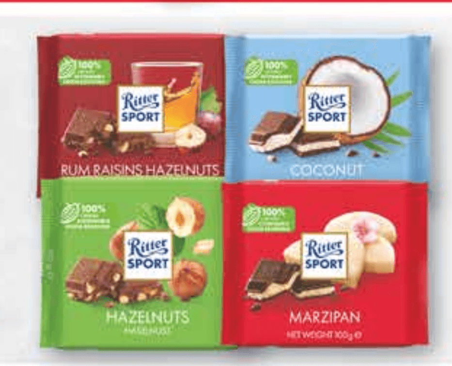 RITTER SPORT Čokolada 100 g - Akcija u trgovini Plodine