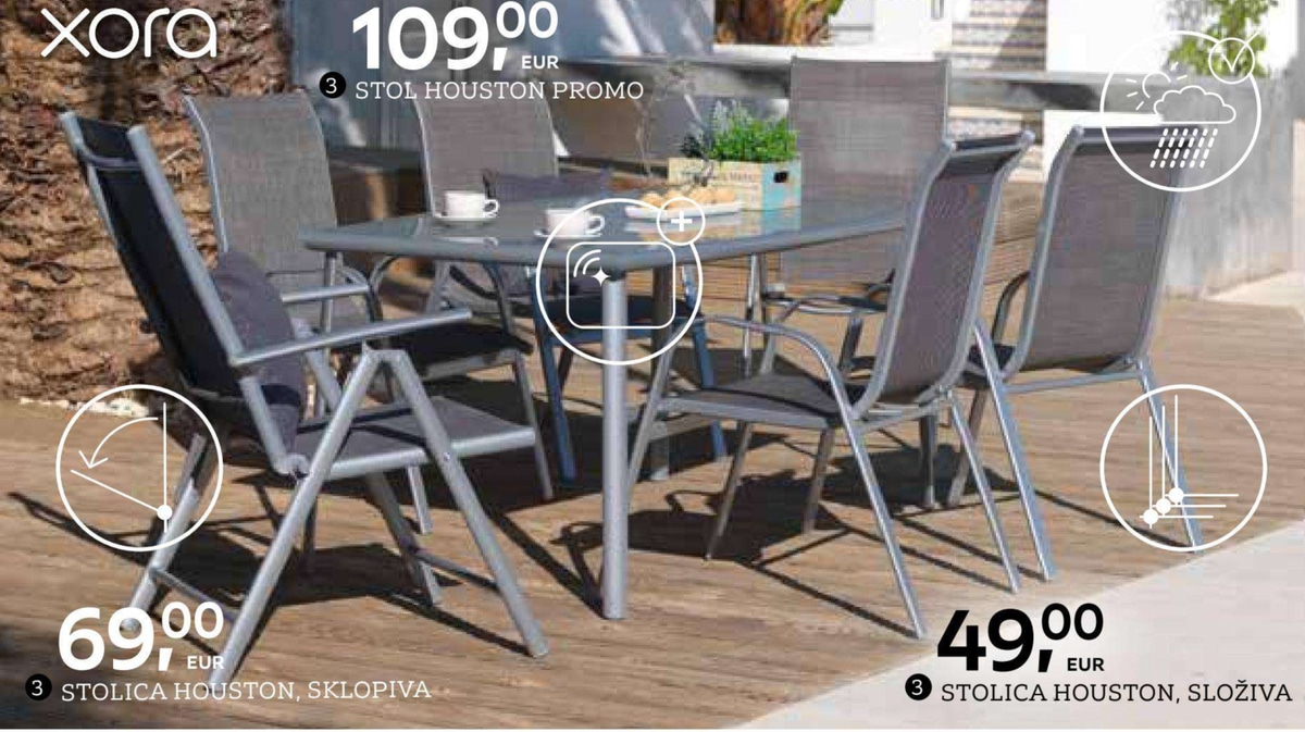 Stolica Houston, složiva - Akcija u trgovini Lesnina