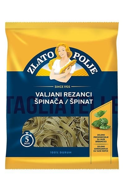 Zlato Polje tjestenina rezanci široki, valjani ili sa špinatom XXL 600 g Akcija u trgovini Plodine