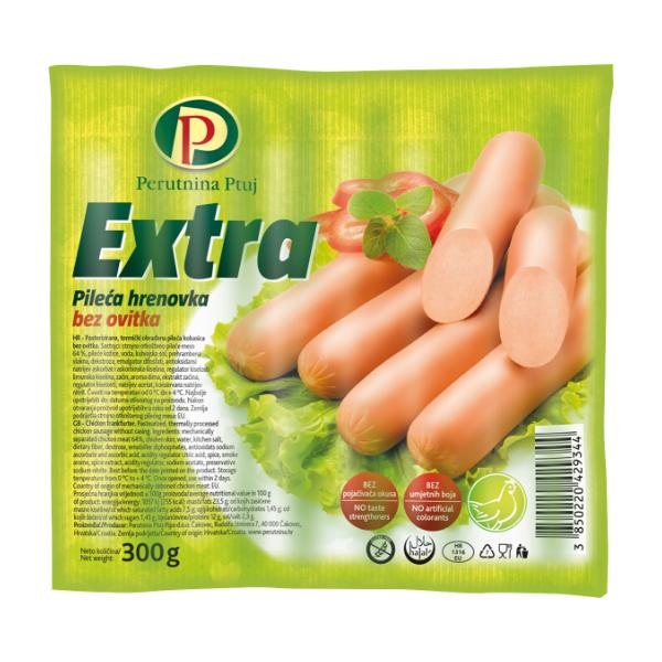 Perutnina Hrenovka Extra 300 g Perutnina Ptuj Akcija u trgovini Trgovina Krk