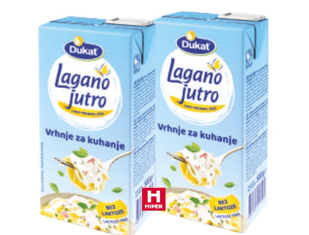 Lagano jutro, Dukat Vrhnje za kuhanje 500 g - Akcija u trgovini Tommy