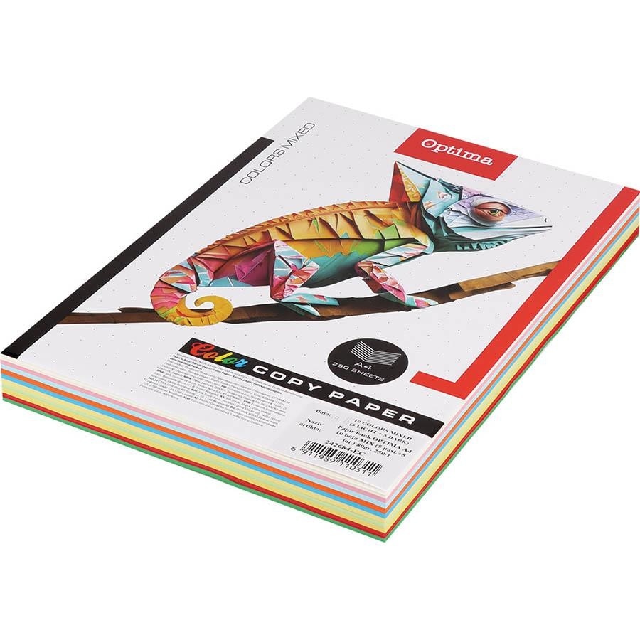 Papir fotokopirni A4 10 boja mix Optima 80 g 250 listova Akcija u trgovini KTC