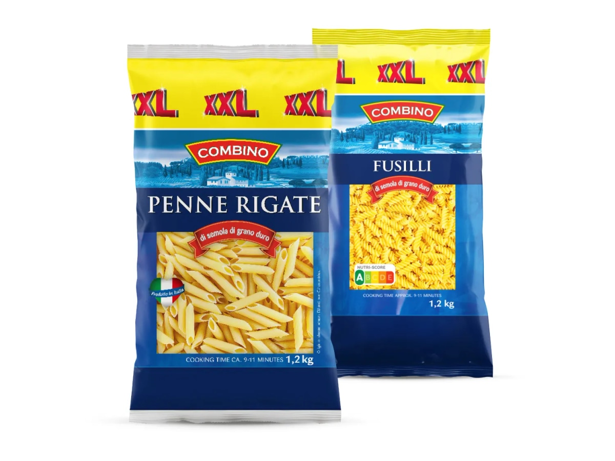 COMBINO Penne Rigate ili Fusilli XXL 1.2 kg - Akcija u trgovini Lidl