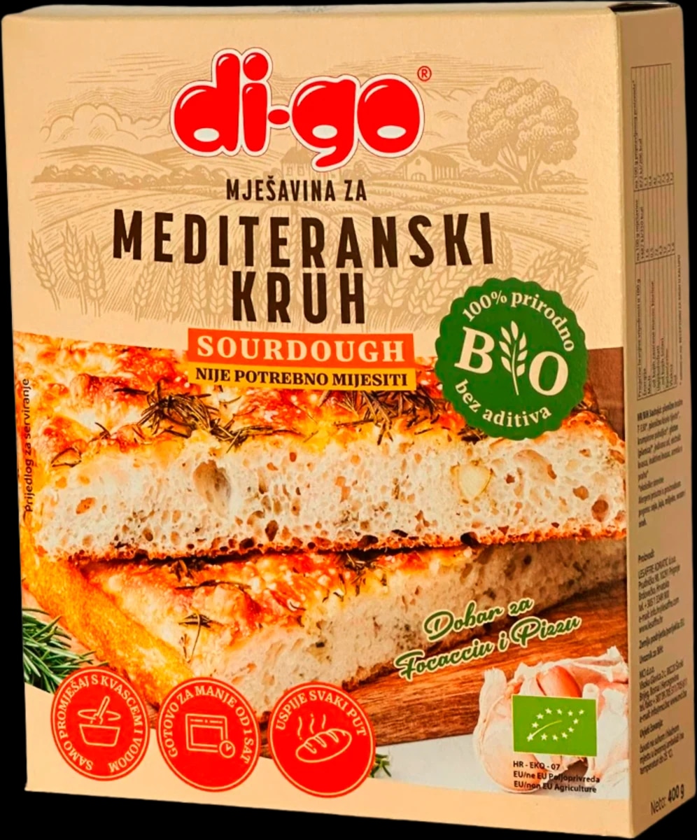 di-go Mješavina za bio Mediteranski kruh Sourdough 400 g - Akcija u trgovini Dm