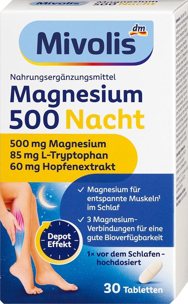 Mivolis Magnesium 500 Nacht 30 kom Akcija u trgovini Dm