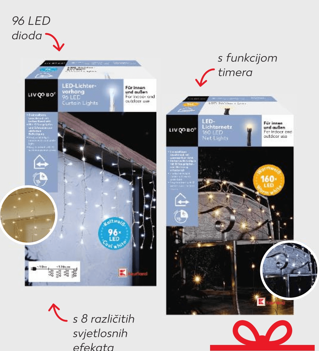 Žaruljice u obliku zavjese cca. 176x48 cm LIV QO BO - Akcija u trgovini Kaufland