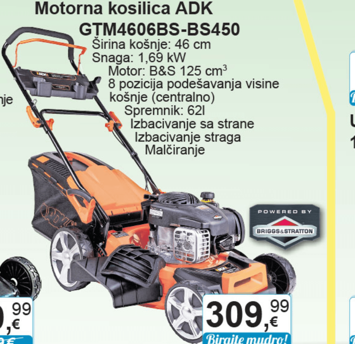 Motorna kosilica ADK GTM4606BS-BS450 - Akcija u trgovini KTC
