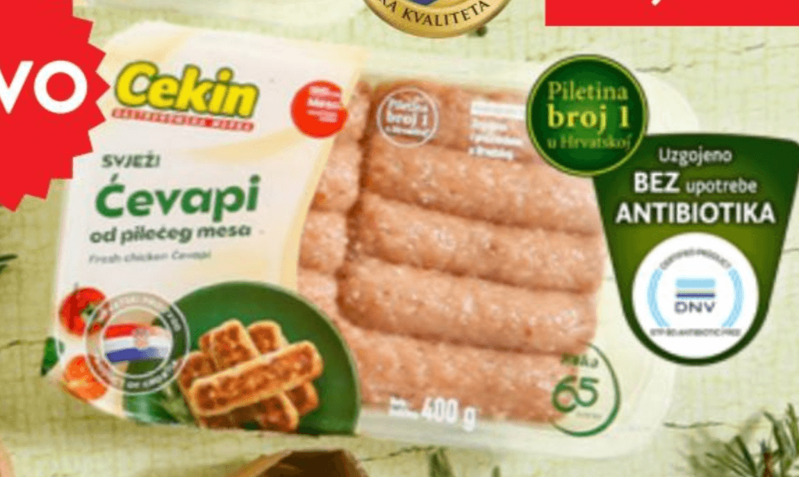 Cekin pileći čevapi ili pljeskavice 400 g Akcija u trgovini Plodine