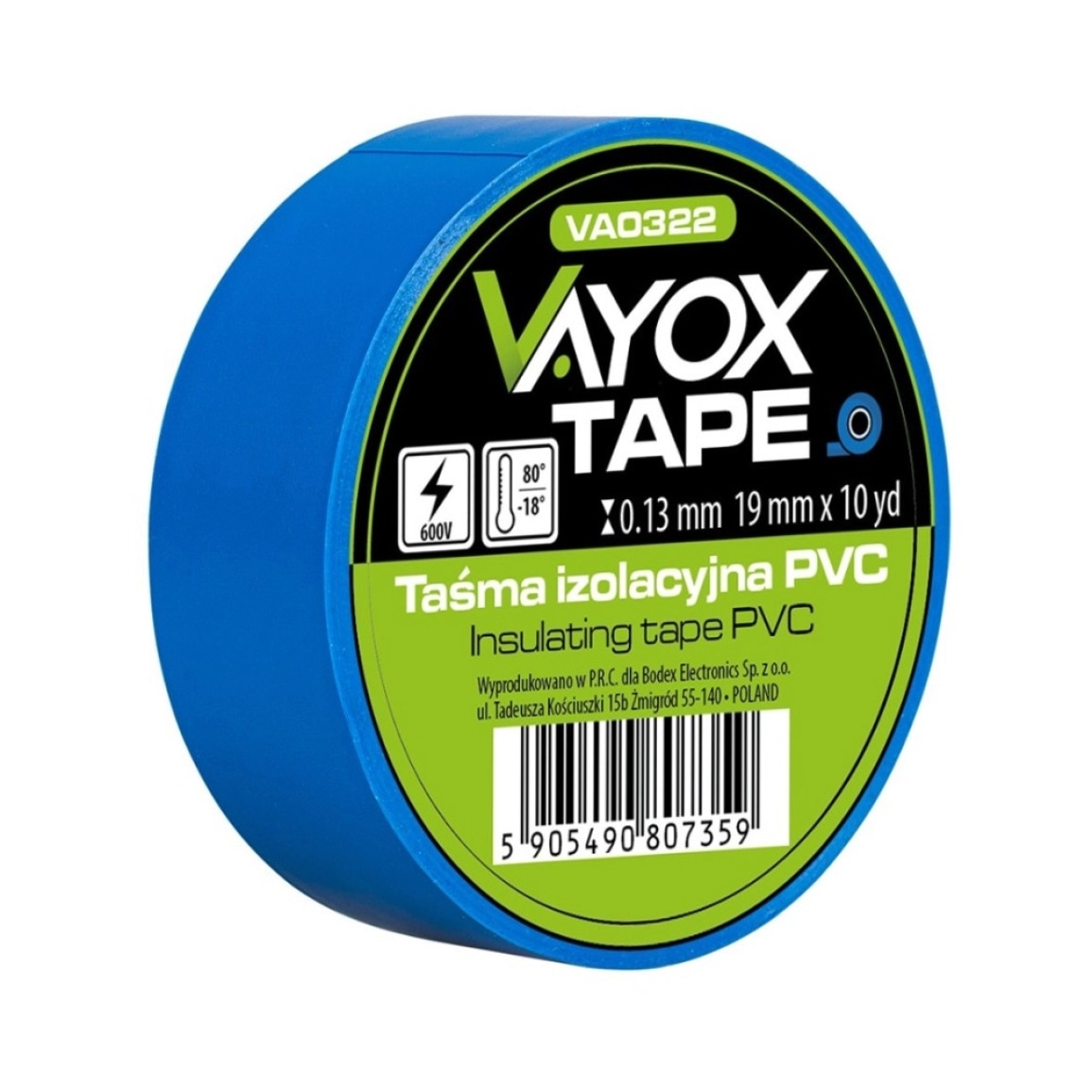 Izolir traka crna 19 mm x 10 m VAYOX - Akcija u trgovini KTC