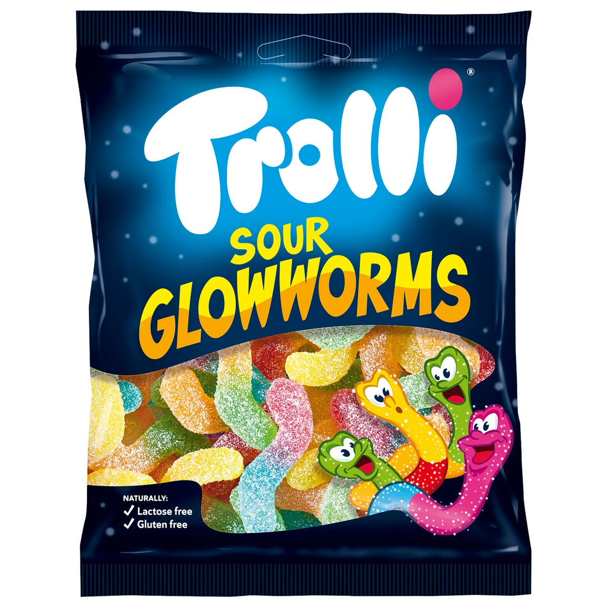 Bomboni Trolli Sour glowworms 100 g - Akcija u trgovini Boso