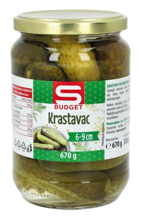 Krastavci 670 g Budget - Akcija u trgovini Spar