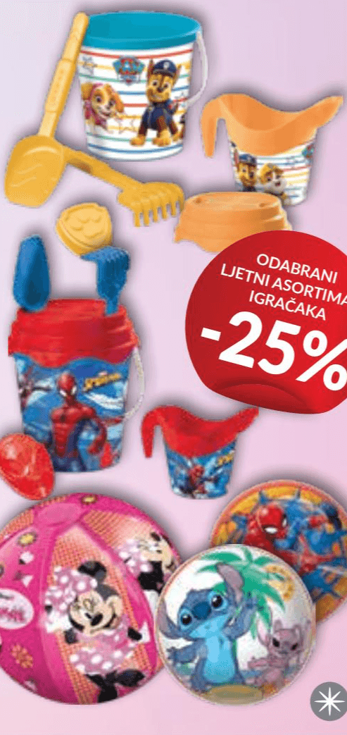 Odabrani ljetni asortiman igračaka Akcija u trgovini Bakmaz