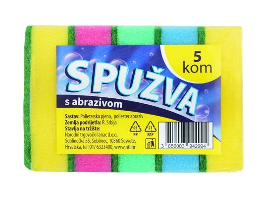 Spužvica za suđe s abrazivom Domeo 5 kom - Akcija u trgovini NTL