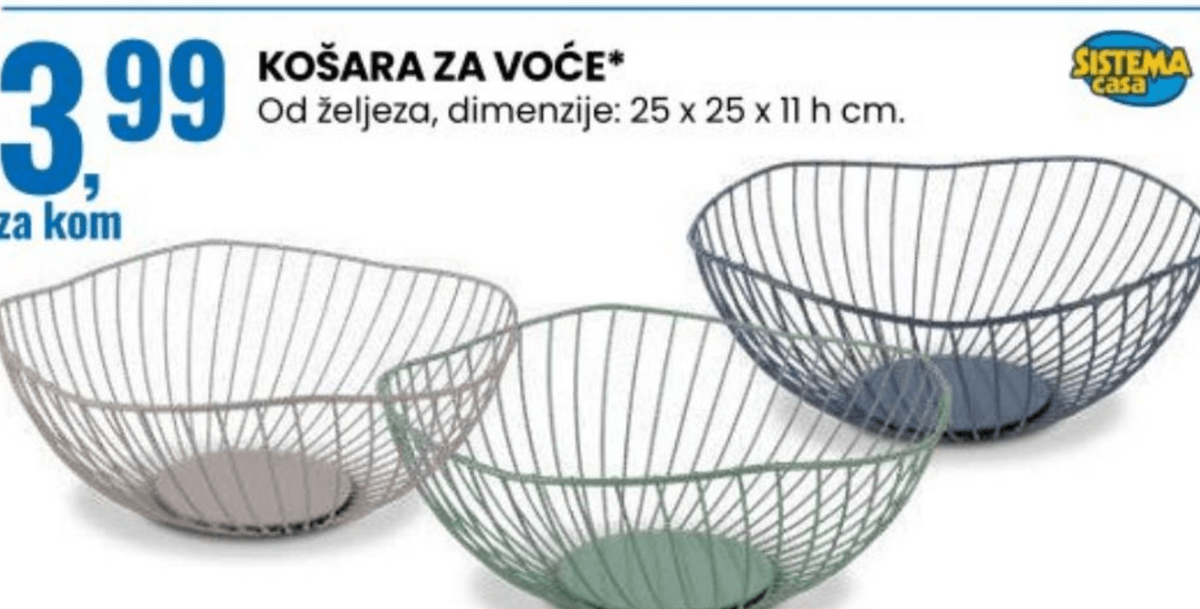 Košara za voće Sistema Casa - Akcija u trgovini Eurospin