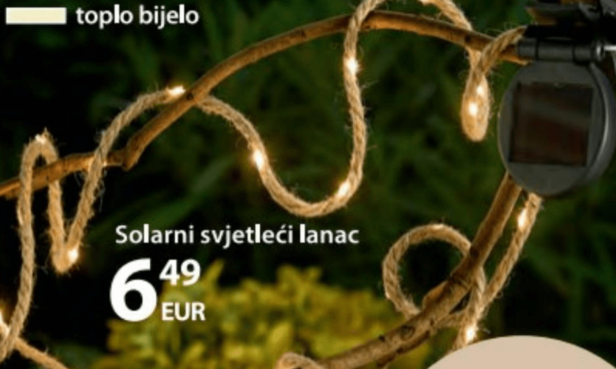Solarni svjetleći lanac - Akcija u trgovini NKD