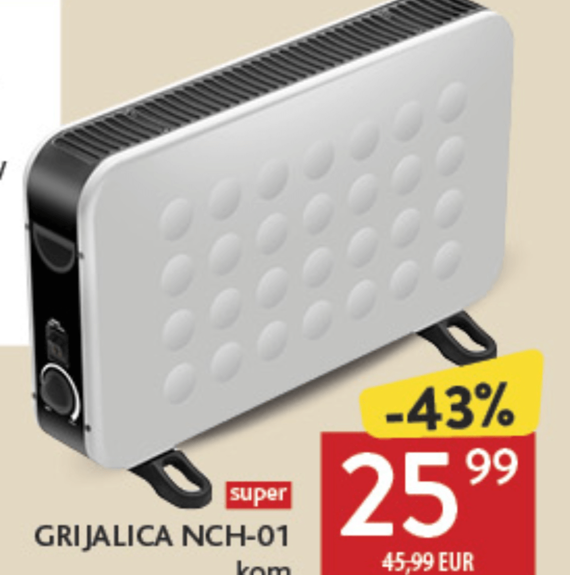 Grijalica NCH-01 - Akcija u trgovini Konzum