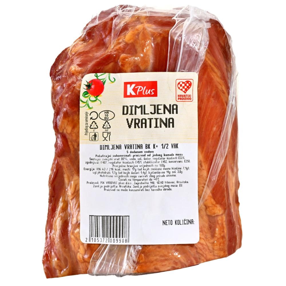 K Plus Domaći dimljeni vrat - Akcija u trgovini Konzum