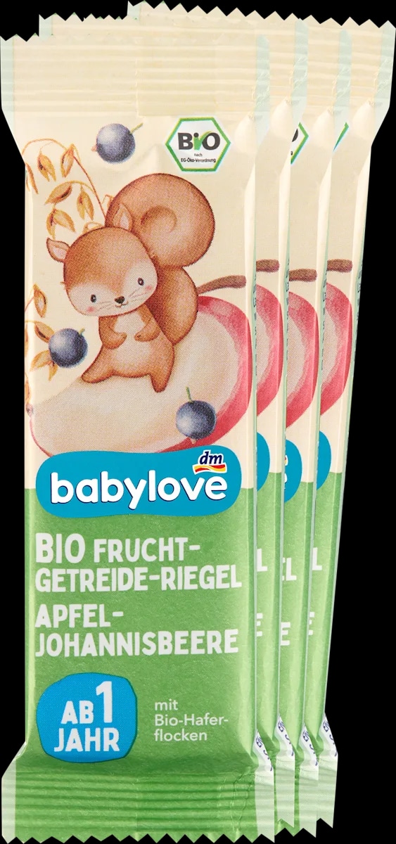 babylove EKO pločica od žitarica, jabuka i ribiz 4x25 g, 100 g - Akcija u trgovini Dm