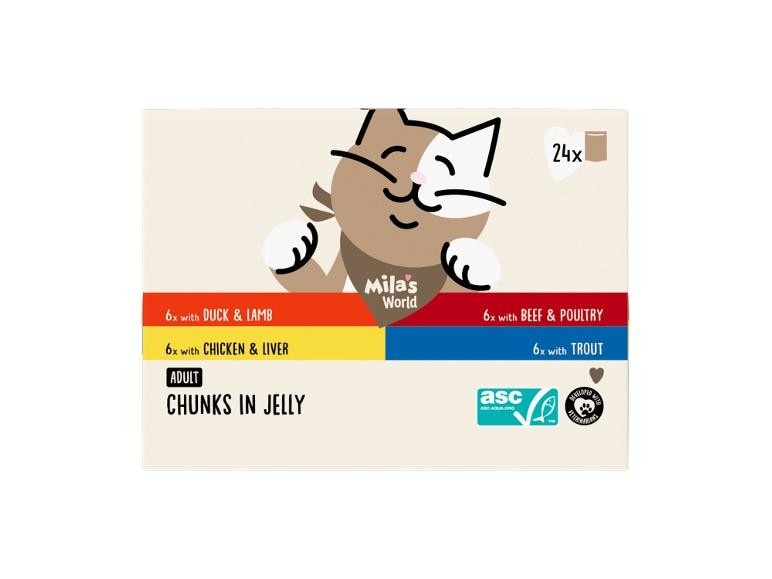 Mila's World hrana za mačke komadići u umaku 24x Akcija u trgovini Lidl
