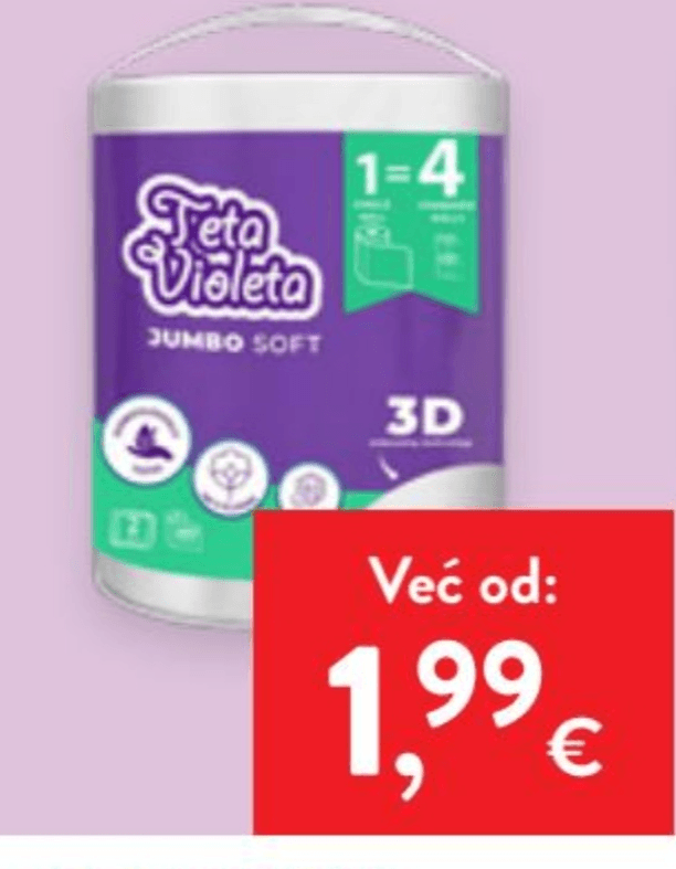 Papirnati ručnici Violeta 1 rola - Akcija u trgovini Spar