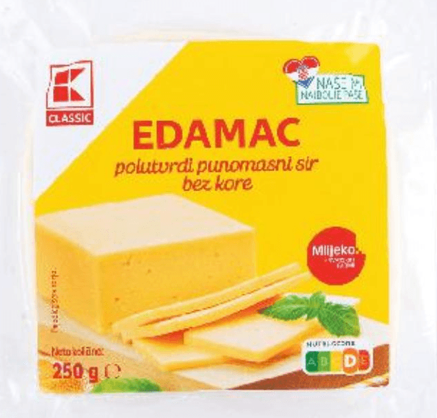 K Classic Polutvrdi sir Edamac 250 g - Akcija u trgovini Kaufland