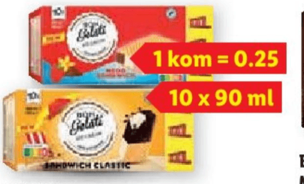 Bon Gelati Sladoled sendvič XXL 10 x 90 ml - Akcija u trgovini Lidl
