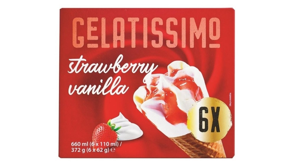 GELATISSIMO Kornet Sladoled 6x100ml - Akcija u trgovini Konzum