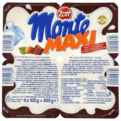 Zott Monte desert 4x100 g - Akcija u trgovini Kaufland