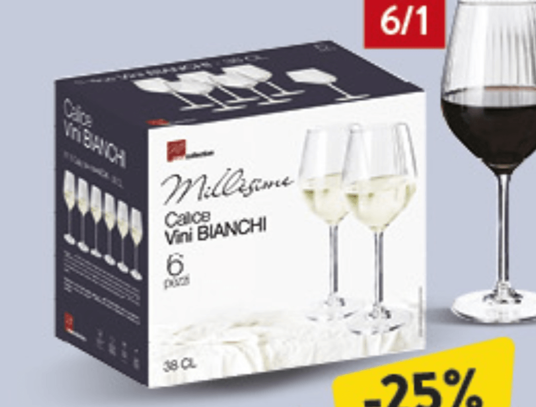 Čaše za vino 38cl, 6/1, set - Akcija u trgovini Konzum