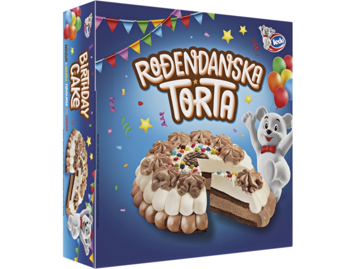 Ledo Torta rođendanska, sladoledna od čokolade 1kg - Akcija u trgovini Konzum