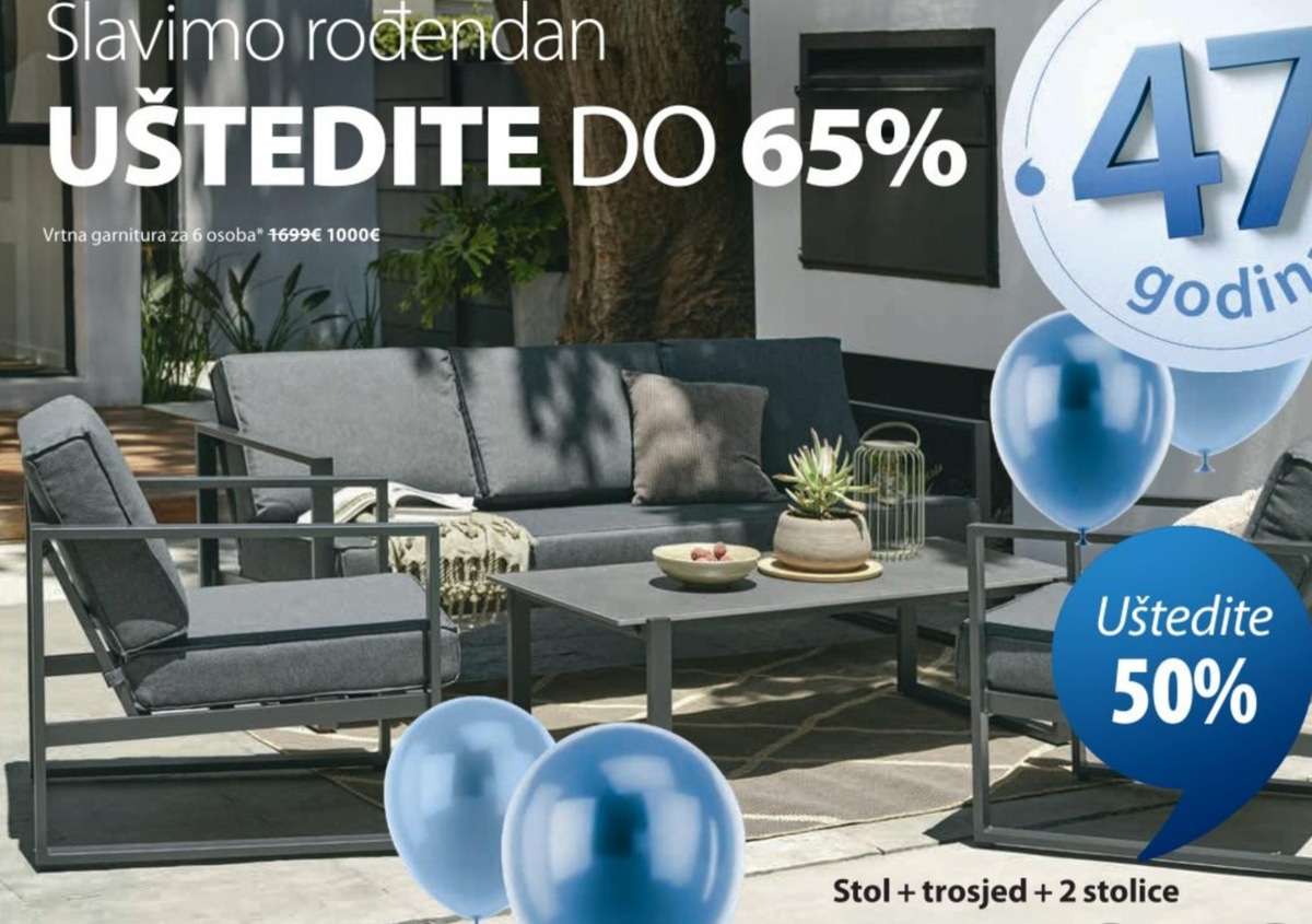 Vrtna garnitura za 6 osoba - Akcija u trgovini Jysk