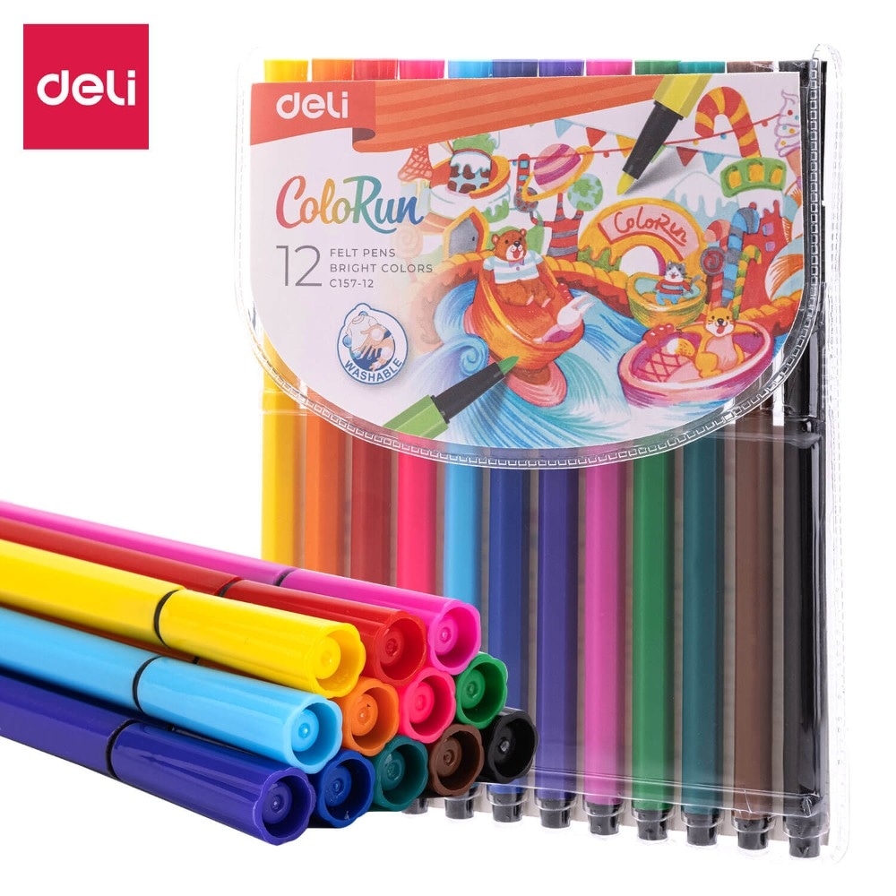 Deli ColoRun felt pens 12 kom Akcija u trgovini Konzum