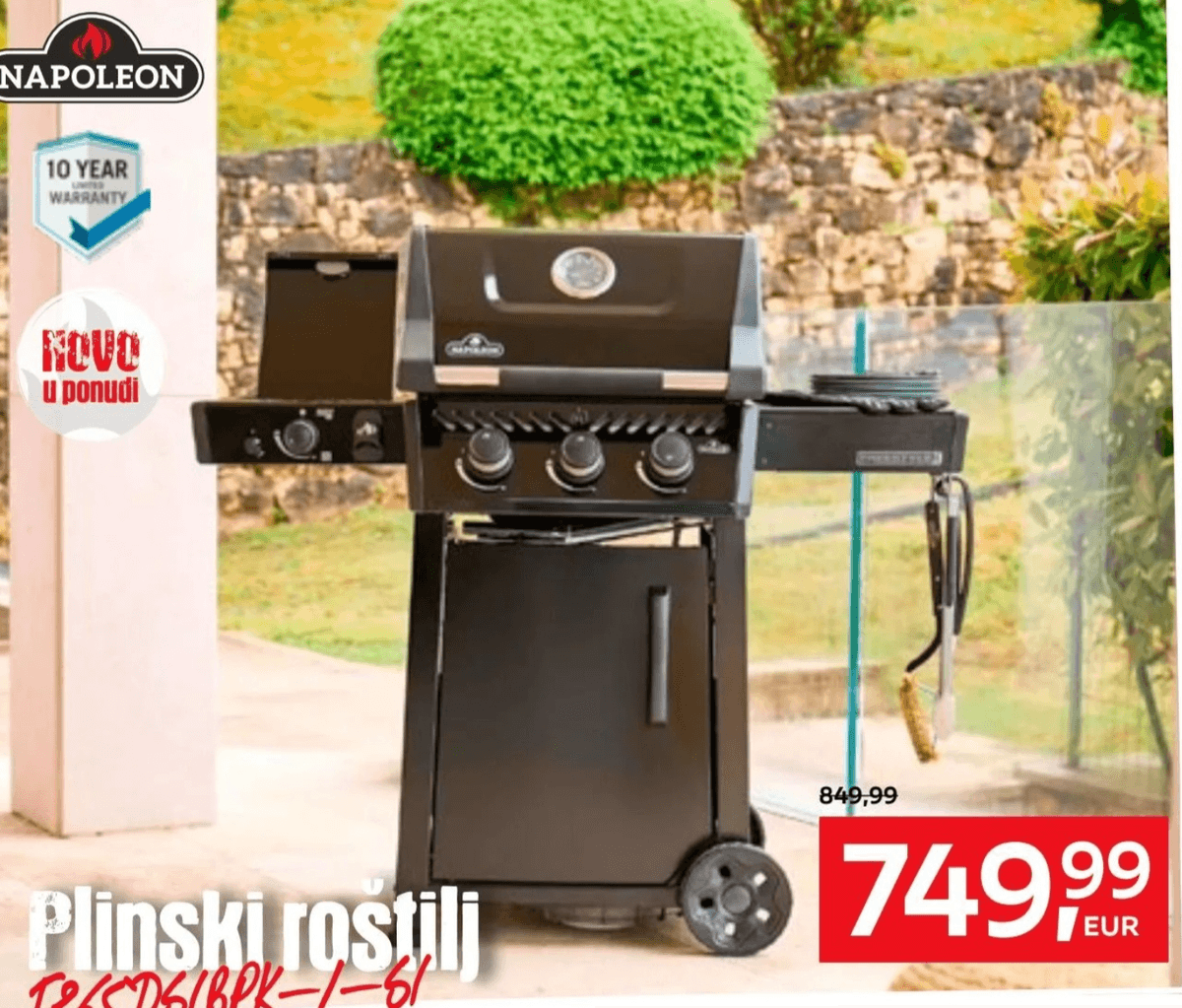 Plinski roštilj B65D61BPK-1-61 NAPOLEON - Akcija u trgovini Lesnina