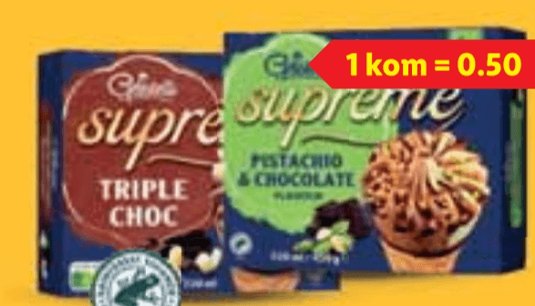 Gelatelli Sladoled u kornetu 6 x 120 ml - Akcija u trgovini Lidl