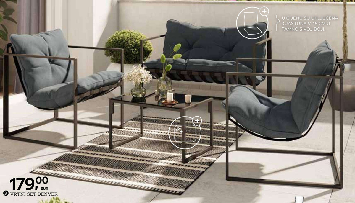 Vrtni set Denver ambia. GARDEN - Akcija u trgovini Lesnina