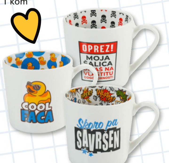 Šalica Cool s tekstom Akcija u trgovini Interspar