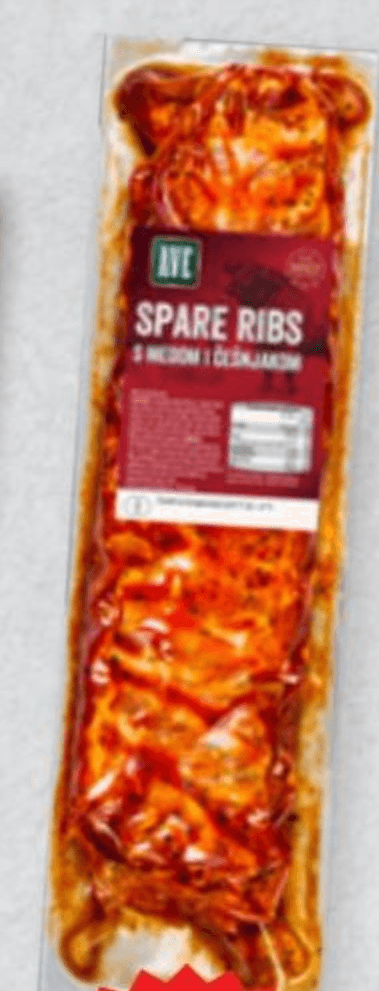 Marinirana svinjska rebarca 1 kg AVE - Akcija u trgovini Spar