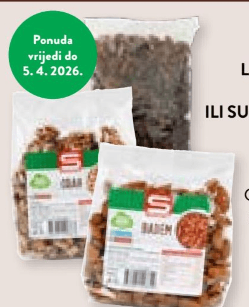 Orah, badem, lješnjak jezgra ili sušena grožđica od 300 g do 500 g - Akcija u trgovini Spar