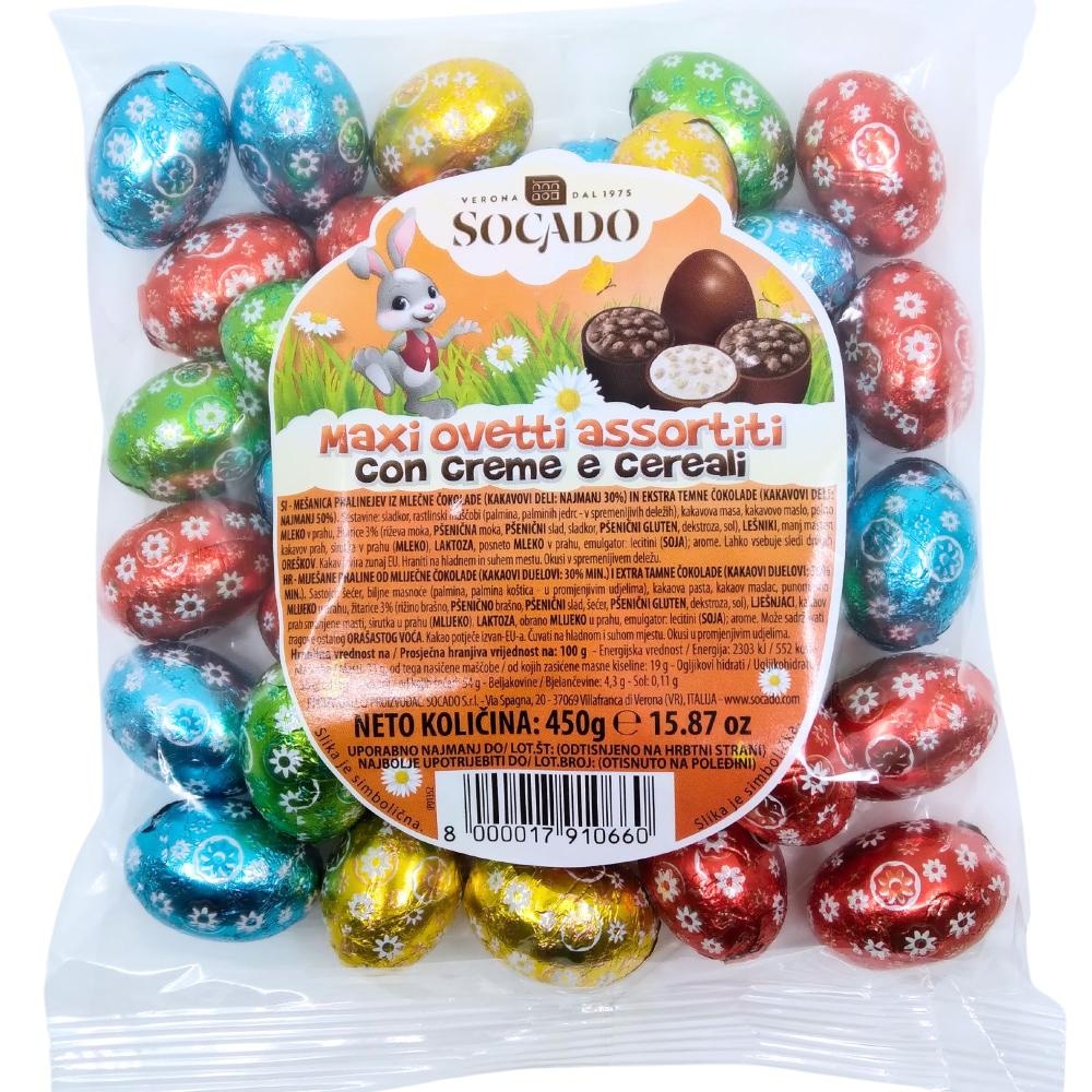 Čokoladna jaja ovetti asortiti 150 g Socado - Akcija u trgovini Bakmaz