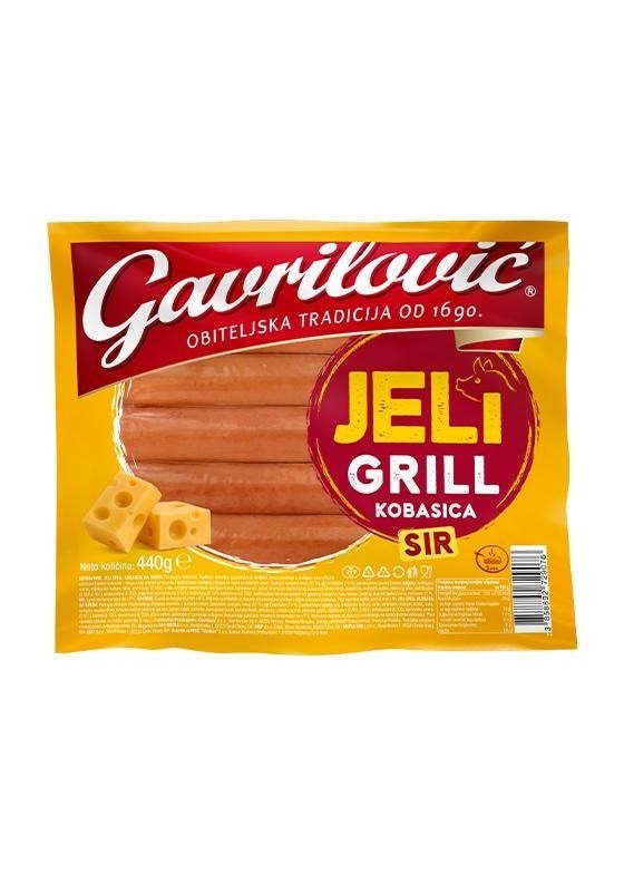 Jeli grill kobasica, pivska kobasica ili grill kobasica sa sirom 440 g Akcija u trgovini KTC