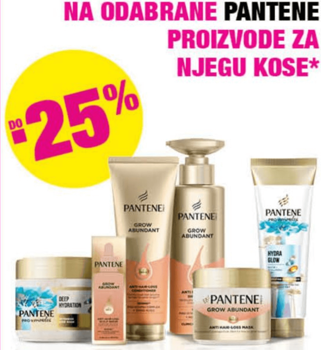 Odabrani Pantene proizvodi za njegu kose - Akcija u trgovini Bipa