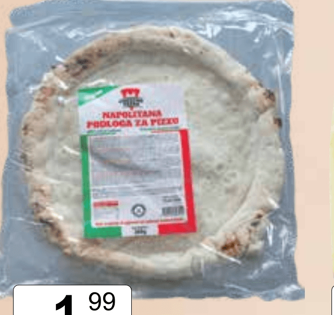 Podloga za pizzu Napolitana 260 g - Akcija u trgovini KTC