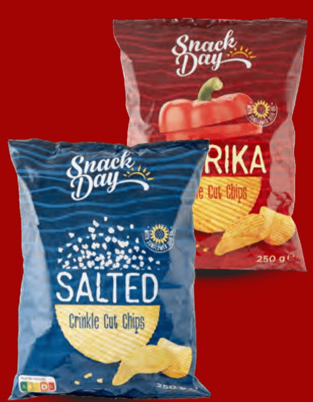 Snack Day Čips rebrasti 250 g - Akcija u trgovini Lidl