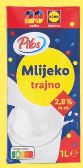 Pilos Trajno mlijeko 1 L - Akcija u trgovini Lidl