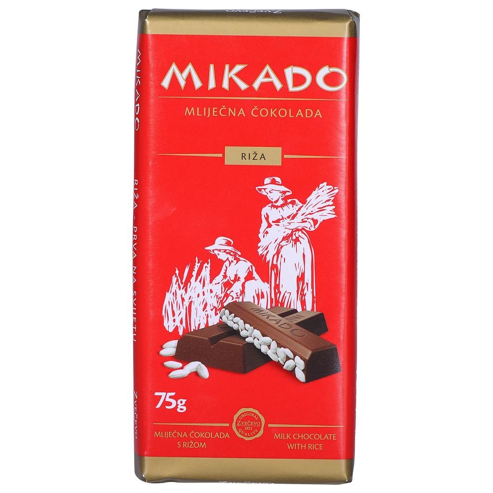 Čokolada Mikado Mliječna čokolada s rižom 75 g - Akcija u trgovini Boso