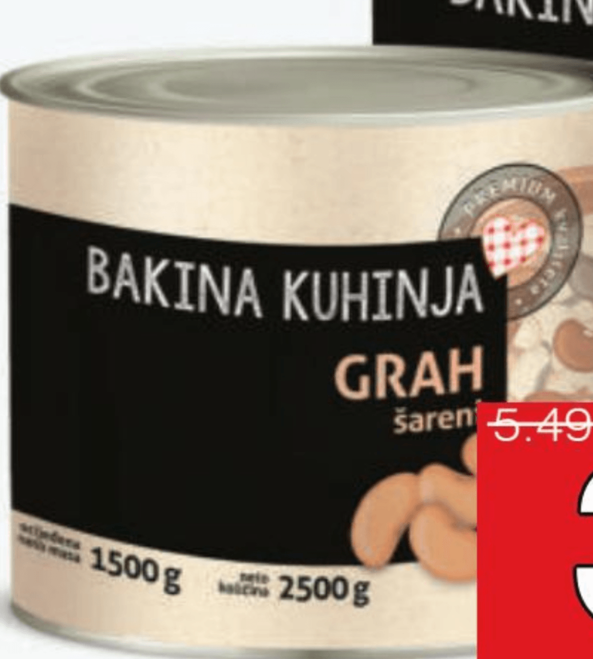 Grah 2,5 kg/ 1,5 kg Bakina kuhinja Akcija u trgovini Stanić Diskont