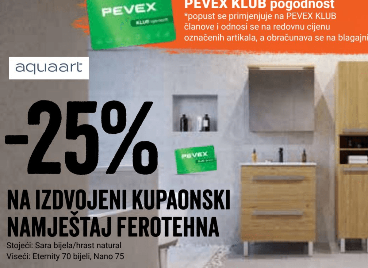 Izdvojeni kupaonski namještaj Ferotehna - Akcija u trgovini Pevex