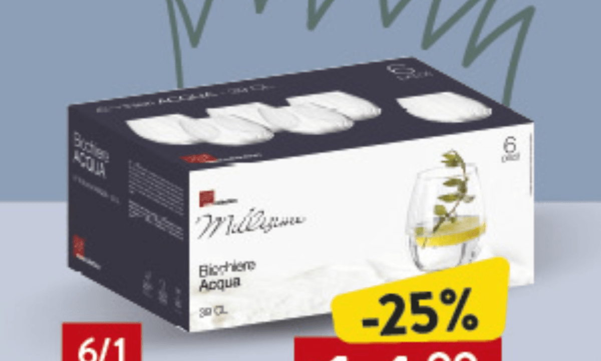 Čaše za vodu 39ml, 6/1, set - Akcija u trgovini Konzum