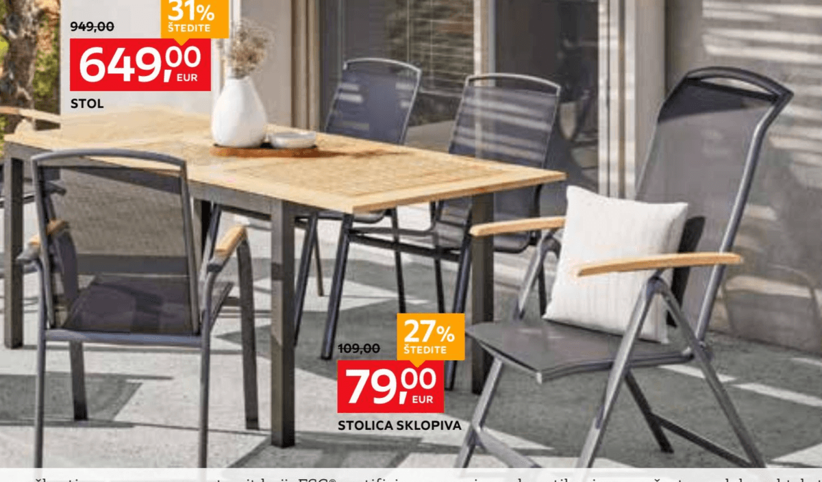 Stol ambia.garden - Akcija u trgovini Lesnina