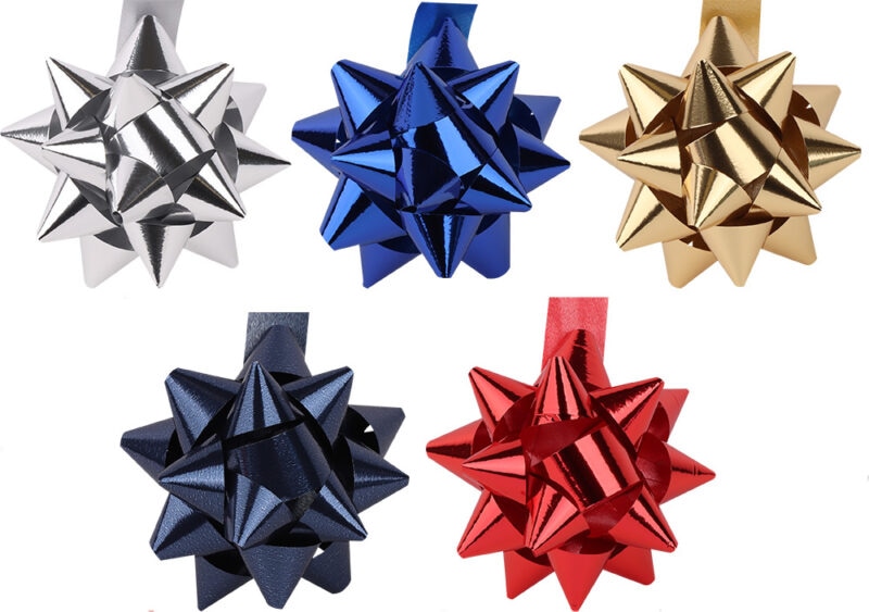 Mašna zvjezdica samoljepljiva metalik sjajna 1 kom - Akcija u trgovini NTL